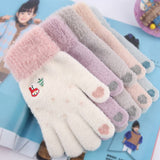 Techsuit Gloves (ST0011), from Mink Fur, Size 21cm, Gri