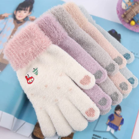 Techsuit Gloves (ST0011), from Mink Fur, Size 21cm, Gri