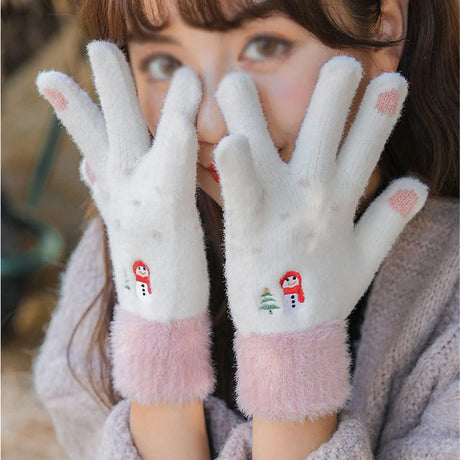 Techsuit Gloves (ST0011), from Mink Fur, Size 21cm, Gri