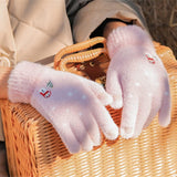 Techsuit Gloves (ST0011), from Mink Fur, Size 21cm, Gri