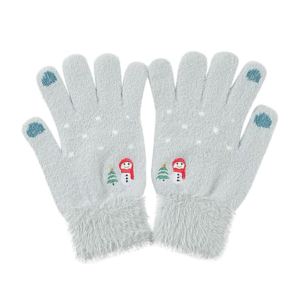 Techsuit Gloves (ST0011), from Mink Fur, Size 21cm, Albastru