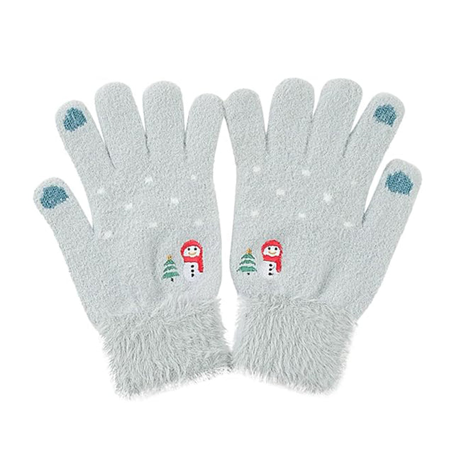 Techsuit Gloves (ST0011), from Mink Fur, Size 21cm, Albastru