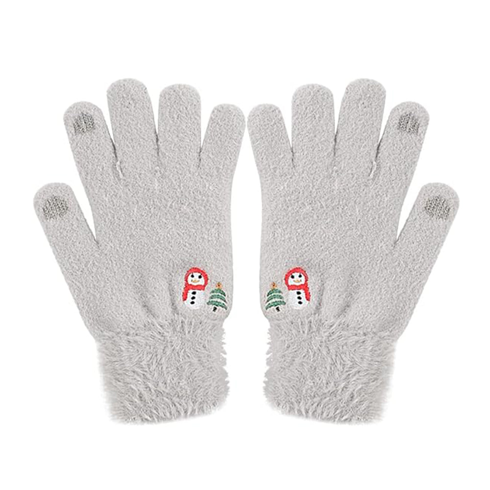 Techsuit Gloves (ST0011), from Mink Fur, Size 21cm, Gri