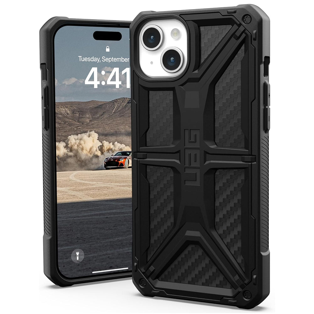 Husa de protectie UAG Monarch compatibil cu iPhone 15 Plus, Carbon Fiber
