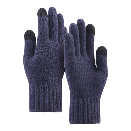 Techsuit Gloves (ST0012), from Alpaca Wool, Size 22cm, Bleumarin