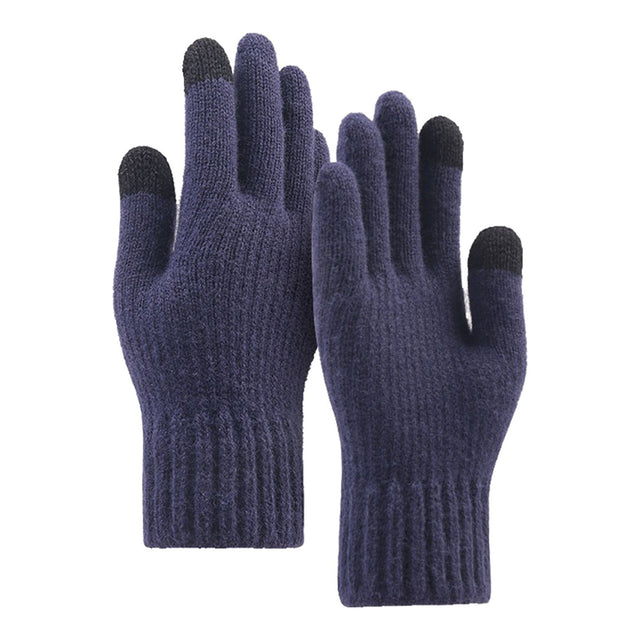Techsuit Gloves (ST0012), from Alpaca Wool, Size 22cm, Bleumarin