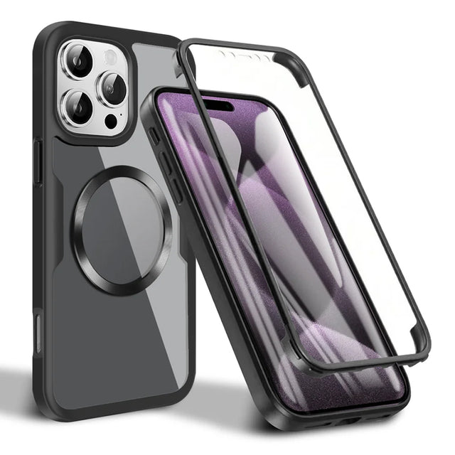 Folie de protectie Techsuit ColorVerse 360 MagSafe Series + compatibil cu iPhone 16 Pro Max, Negru