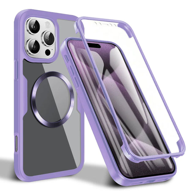 Folie de protectie Techsuit ColorVerse 360 MagSafe Series + compatibil cu iPhone 16 Pro, Mov