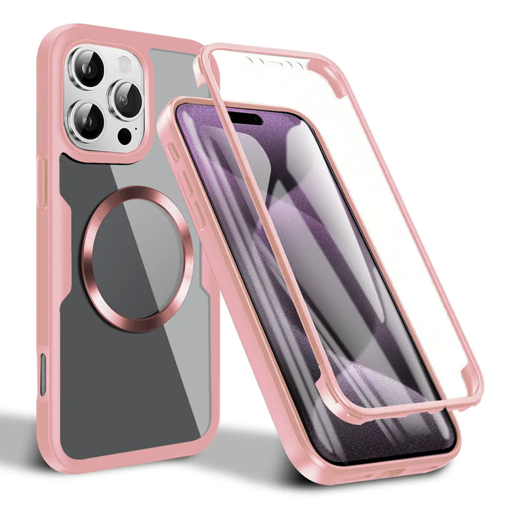 Folie de protectie Techsuit ColorVerse 360 MagSafe Series + compatibil cu iPhone 16 Pro, Roz