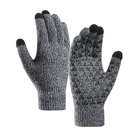 Iwarm Gloves (ST0018), Premium Wool, with Non-slip Details, Size 23cm, Negru / Grey