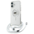 Husa de protectie Karl Lagerfeld IML Crossbody MagSafe (KLHMP16SHCKHNT) compatibil cu iPhone 16, Transparent Karl Head