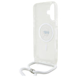 Husa de protectie Karl Lagerfeld IML Crossbody MagSafe (KLHMP16SHCKHNT) compatibil cu iPhone 16, Transparent Karl Head