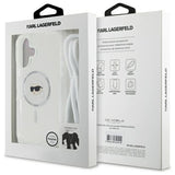 Husa de protectie Karl Lagerfeld IML Crossbody MagSafe (KLHMP16SHCKHNT) compatibil cu iPhone 16, Transparent Karl Head