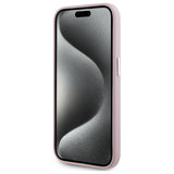 Husa de protectie Karl Lagerfeld Leather MagSafe (KLHMP15LPGMSRPP)- iPhone 15 Pro compatibil cu Pink FW Metal Plate