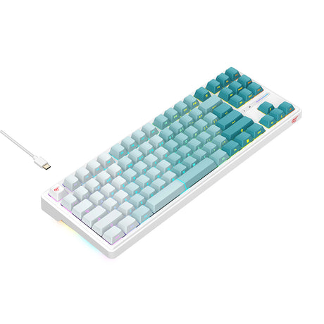 Tastatura/Mouse Havit Gaming Keyboard (KB901L), USB-C, with RGB Lights, 1.8m, 200mA, Alb / Green