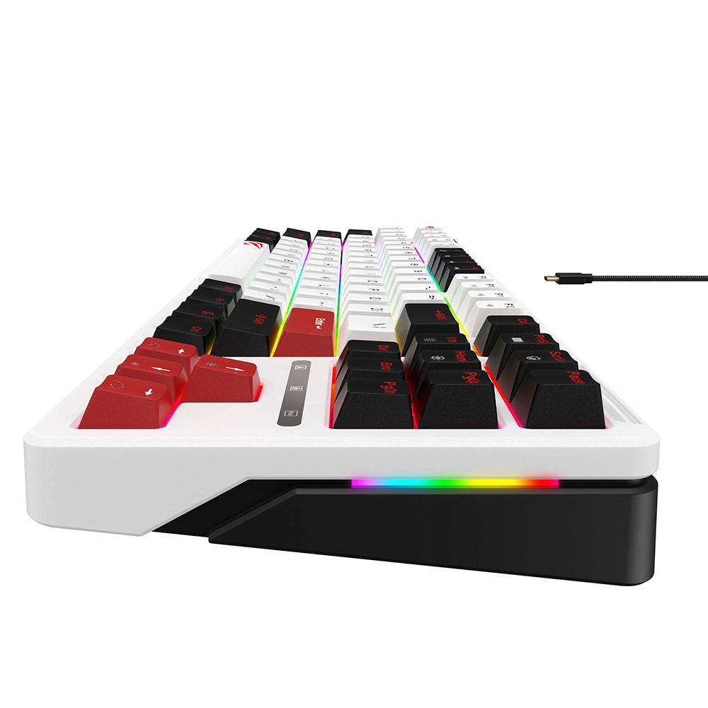 Tastatura/Mouse Havit Gaming Keyboard (KB902L), USB-C, with RGB Lights, 1.8m, 200mA, Negru / White / Red
