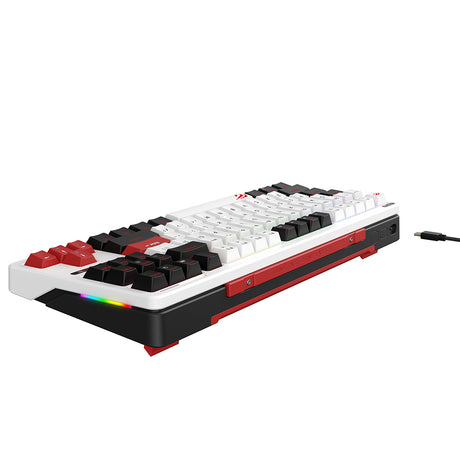 Tastatura/Mouse Havit Gaming Keyboard (KB902L), USB-C, with RGB Lights, 1.8m, 200mA, Negru / White / Red