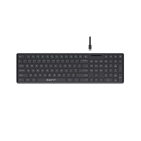 Tastatura/Mouse Havit Wired Keyboard (KB252), USB-C, 300mA, 1.5m, 5V, Negru