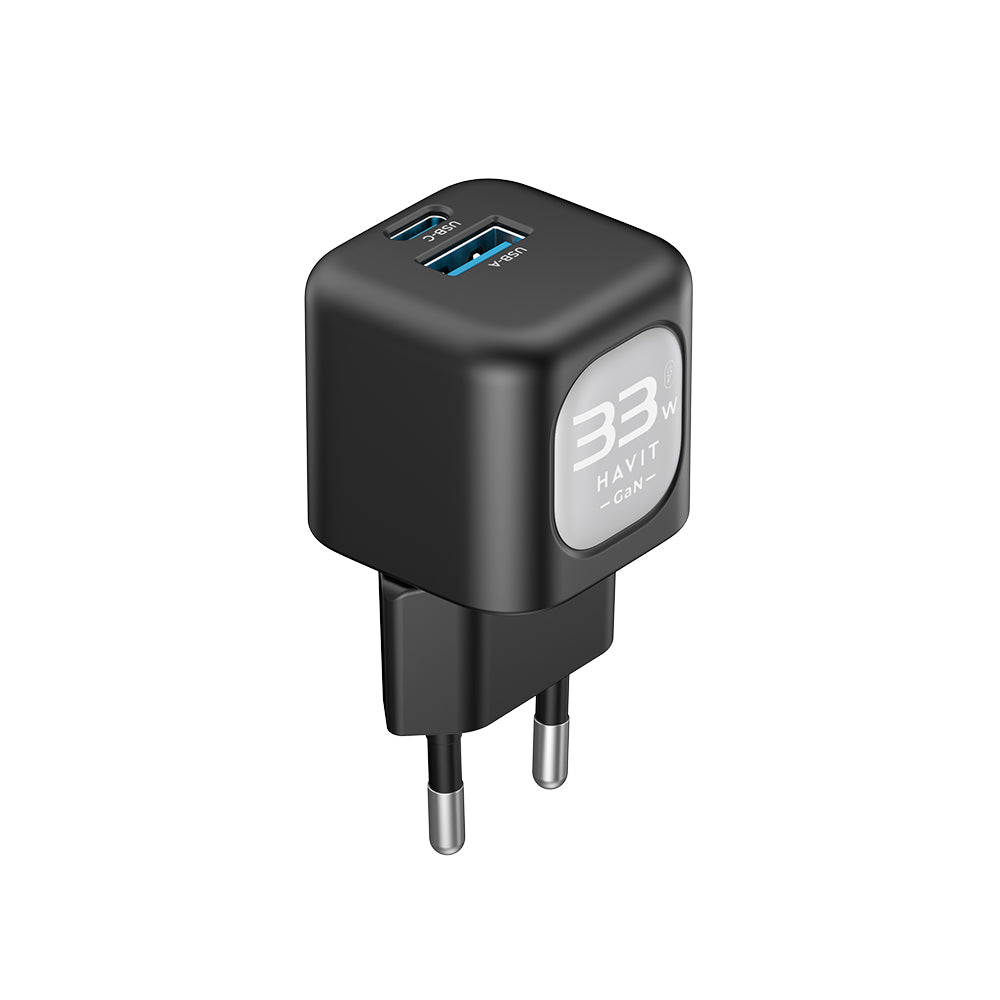 Incarcator Havit (UC230 EU), Type-C, USB, 33W, Negru / Gray