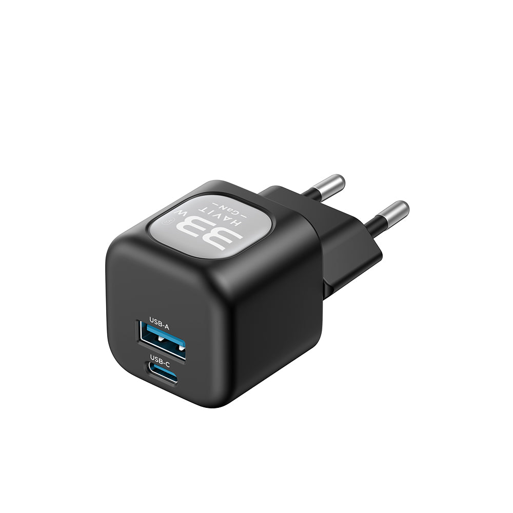 Incarcator Havit (UC230 EU), Type-C, USB, 33W, Negru / Gray