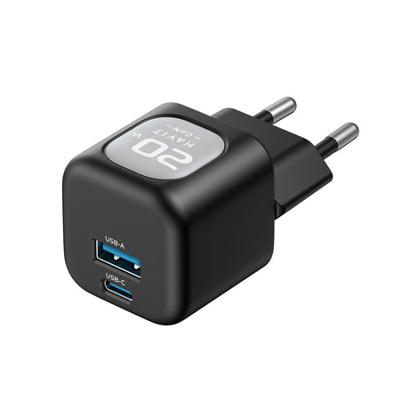 Incarcator Havit (UC220 EU), USB, Type-C, GaN, 20W, Negru / Gray