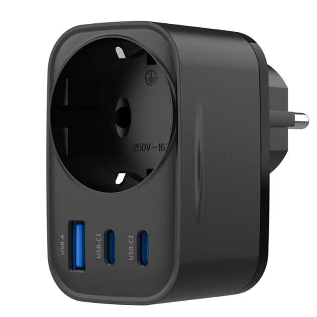 Incarcator Havit (UC142 EU), EU Socket, 2x Type-C, USB, 30W, Negru