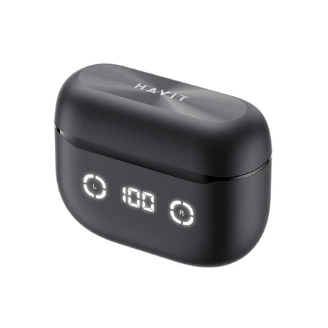 Casti Havit (TW984), Bluetooth 5.4, ANC, Digital Display, True Wireless, Type-C, 420mAh, Havit Life App, Negru