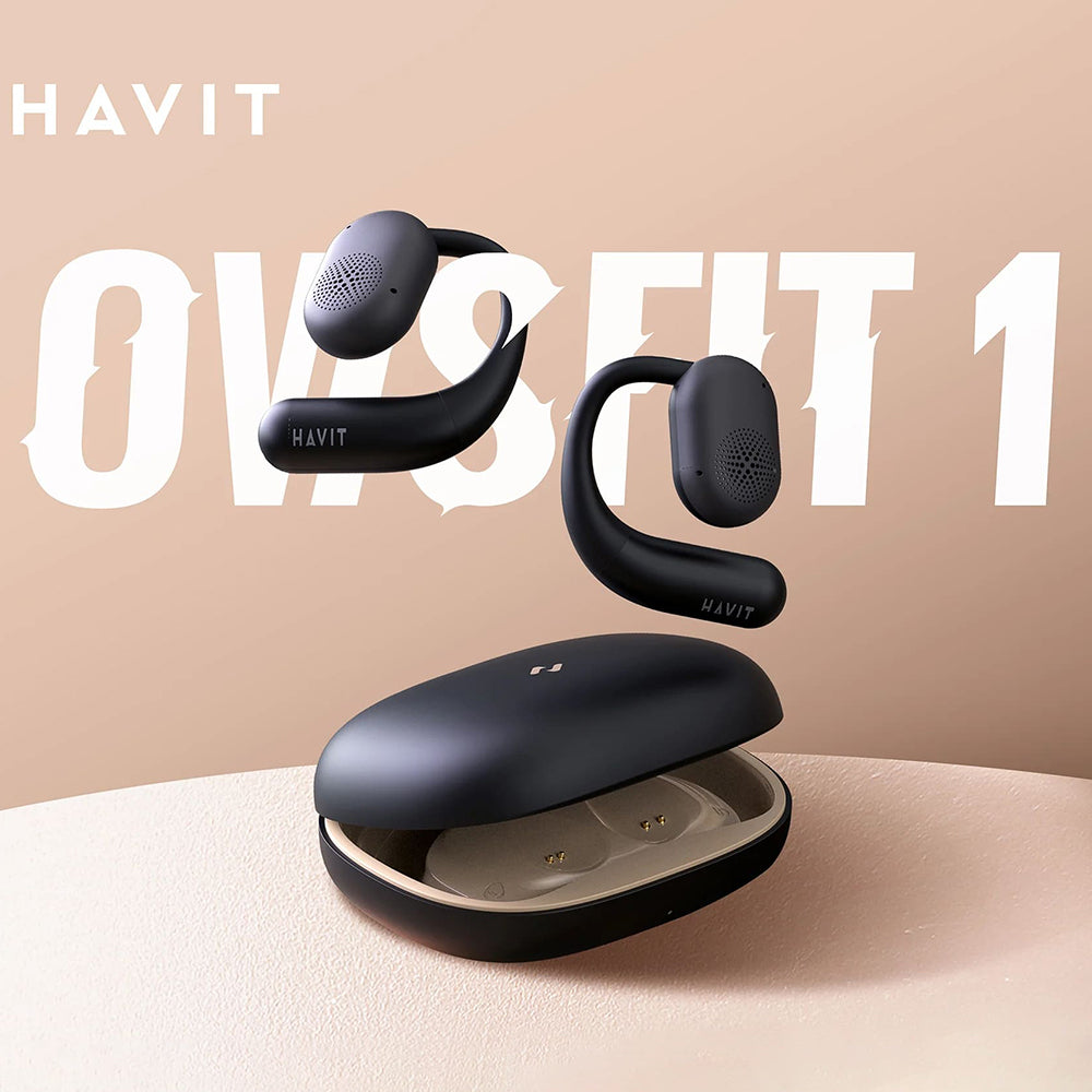 Casti Havit (OWS914), with Microphone, Bluetooth 5.3, True Wireless Stereo, ENC, USB-C, 500mAh, Bej