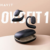 Casti Havit (OWS914), with Microphone, Bluetooth 5.3, True Wireless Stereo, ENC, USB-C, 500mAh, Bej