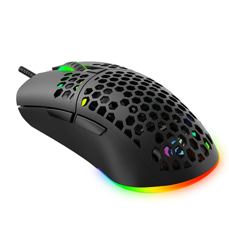 Tastatura/Mouse Havit Wired Gaming Mouse (MS1036), with RGB Lights, 1200/1600/2400/4800/6400/7200 DPI, 1.6m, 5V, Negru