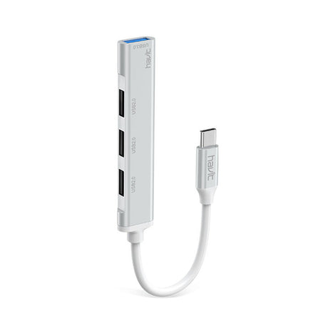 Hub/Dock Havit Docking Station (HB41), USB 3.0, 3x USB 2.0, 11.8cm Cable Length, Aluminium Alloy, Argintiu