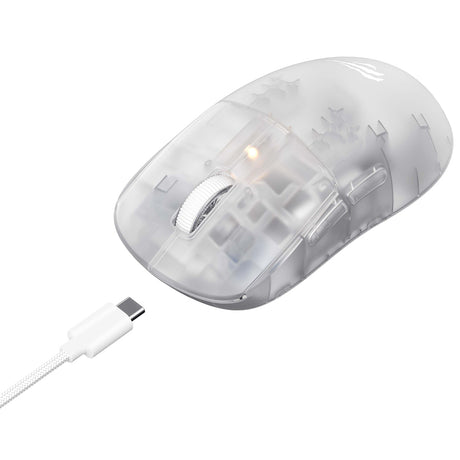 Tastatura/Mouse Havit Wireless Gaming Mouse (MS970WB Pro), 2.4GHz, 800/1600/2400/3200/6400/12000 DPI, 300mAh, Transparent White