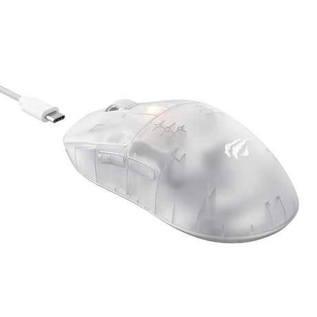 Tastatura/Mouse Havit Wireless Gaming Mouse (MS970WB Pro), 2.4GHz, 800/1600/2400/3200/6400/12000 DPI, 300mAh, Transparent White