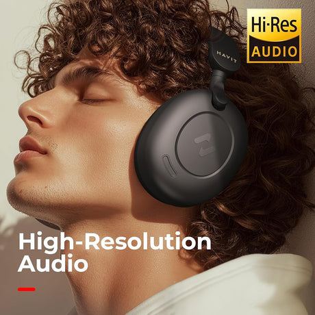 Casti Havit Wireless (H655BT), On-ear, Bluetooth 5.3, Hybrid Active Nosie Cancelling, 700mAh, Foldable, USB-C, Negru