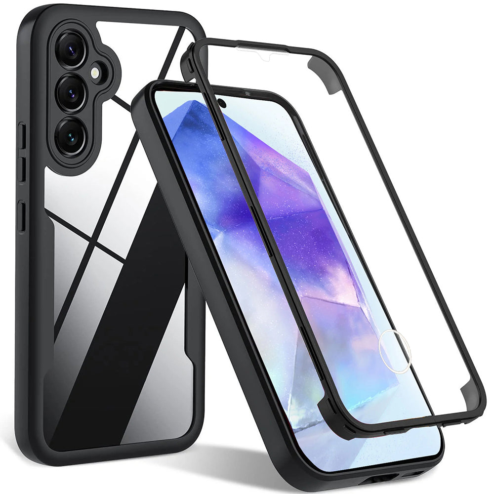 Folie de protectie Techsuit ColorVerse 360 Series + compatibil cu Samsung Galaxy A55 5G, Negru