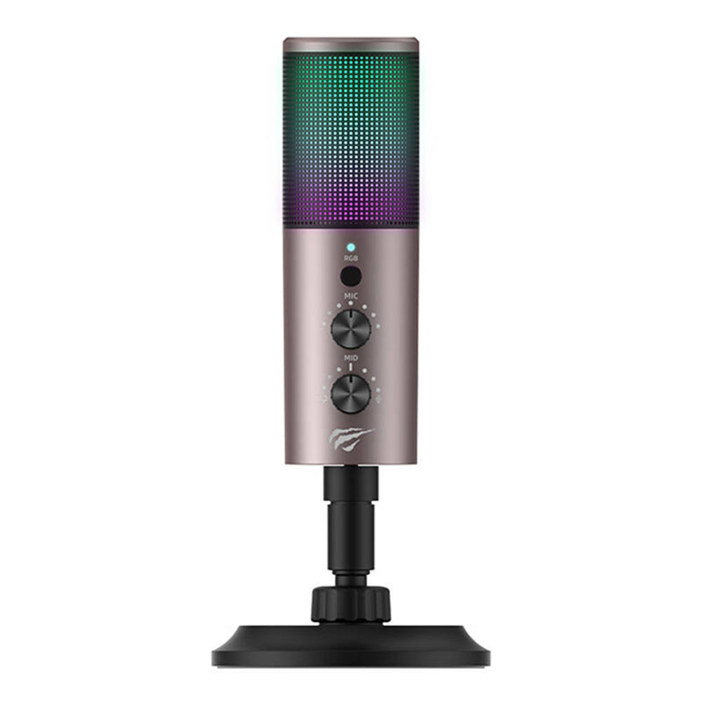 Casti Havit Gaming Microphone (GK61), RGB Lights, USB-C, 100-18000 Hz, Gri