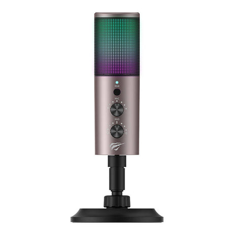 Casti Havit Gaming Microphone (GK61), RGB Lights, USB-C, 100-18000 Hz, Gri