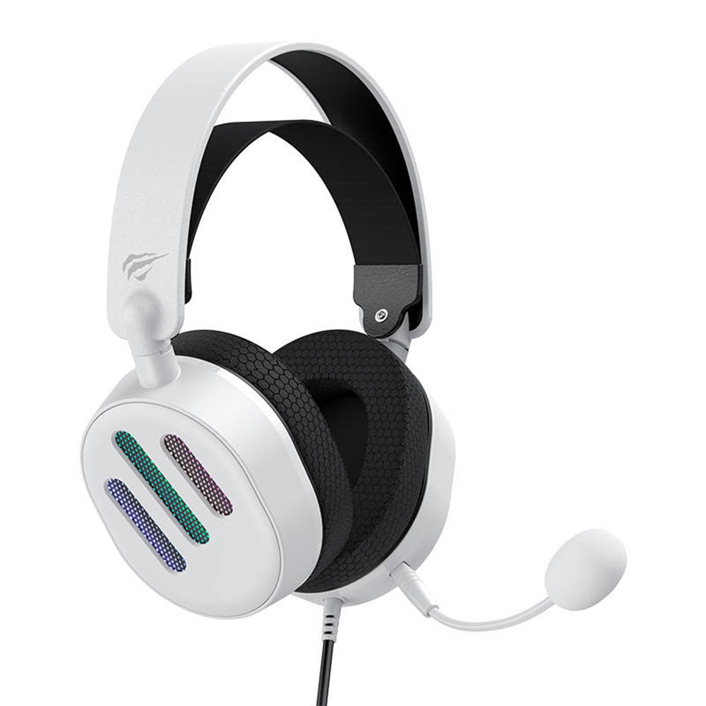 Casti Havit Wired Gaming (H2038U), USB, RGB Lights, Microphone, Surround Sound, Alb
