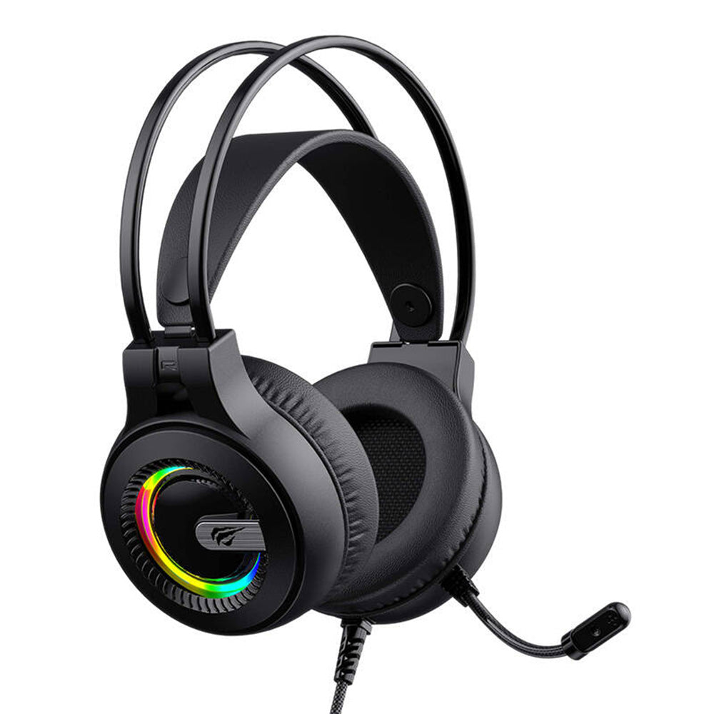 Casti Havit Gaming (H2040d), with Microphone, RGB, USB, Jack 3.5mm, Negru