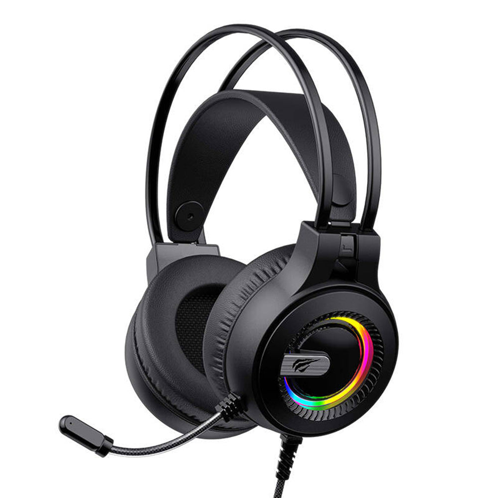 Casti Havit Gaming (H2040d), with Microphone, RGB, USB, Jack 3.5mm, Negru