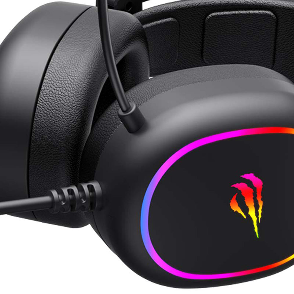 Casti Havit Gaming Gamenote H2016d, for Gaming, with Microphone, RGB, USB, Jack 3.5mm, Negru