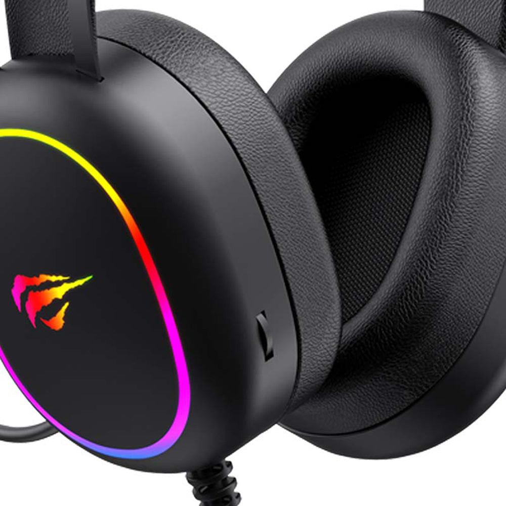 Casti Havit Gaming Gamenote H2016d, for Gaming, with Microphone, RGB, USB, Jack 3.5mm, Negru