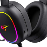 Casti Havit Gaming Gamenote H2016d, for Gaming, with Microphone, RGB, USB, Jack 3.5mm, Negru