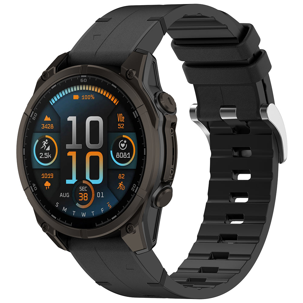 Curea smartwatch Techsuit Watchband QuickFit 26mm (W071) compatibil cu Garmin Fenix 3/3 HR/5X/5X Plus/6X/6X Pro/7X/7X Pro Solar, Negru