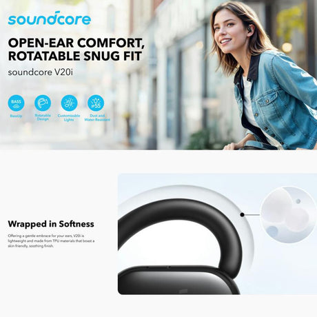 Casti Anker SoundCore V20i (A3876G21), for Sport, Bluetooth 5.3, IP55, Alb