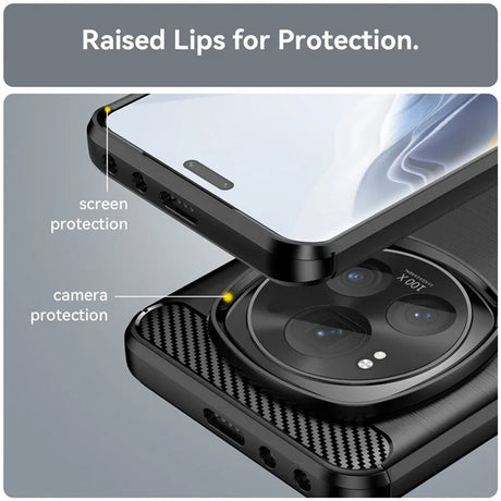 Husa de protectie Techsuit Carbon Silicone compatibil cu Honor Magic7 Pro, Negru