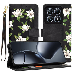 Husa de protectie Techsuit FlipCraft compatibil cu Xiaomi 14T Pro, Flowers of the Dawn