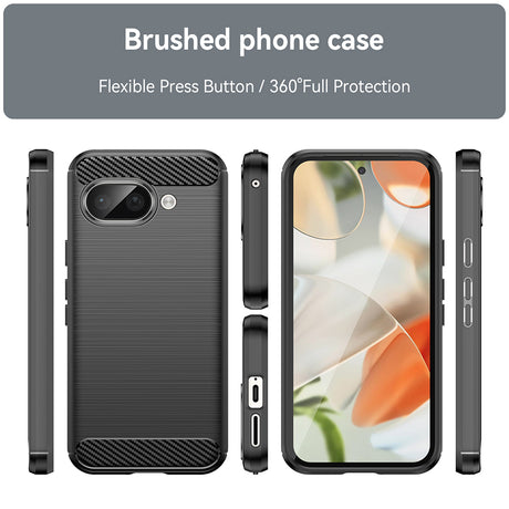 Husa de protectie Techsuit Carbon Silicone compatibil cu Google Pixel 9a, Albastru