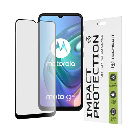 Folie de protectie Techsuit 111D Full Cover / Full Glue Glass compatibil cu Motorola Moto G10 / Moto G20 / Moto G30 / Moto E7 Plus / Moto G9 Play, Negru