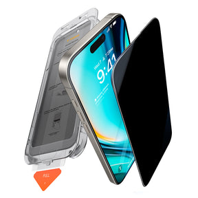 Folie de protectie Torras GlassGo Install Master Privacy compatibil cu iPhone 16, Negru